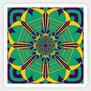 Pattern of Teal, Purple, and Gold Sticker